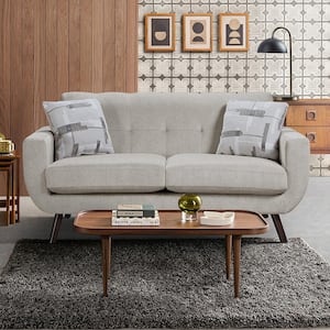 Lbiza 70 in. W Tan Microfiber 2-Seater Loveseat