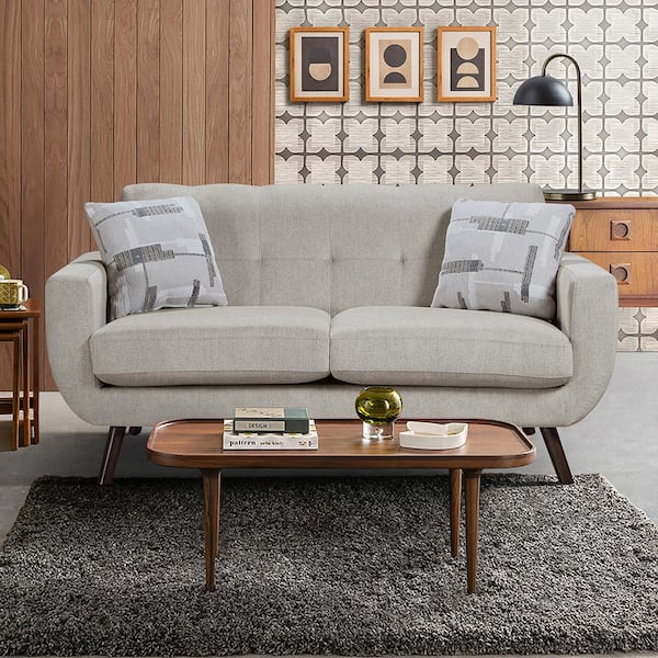Lbiza 70 in. W Tan Microfiber 2-Seater Loveseat