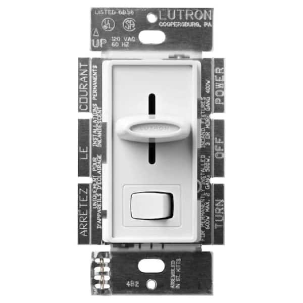 Lutron Skylark Eco-Dim Dimmer Switch, with Preset, 600-Watt Incandescent/Single-Pole or 3-Way, White (S-603PGH-WH)