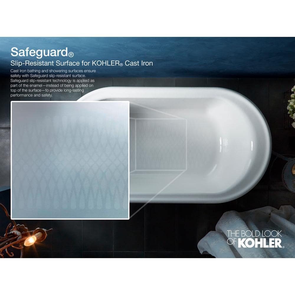 White Cast Iron Clawfoot Freestanding Bathtub