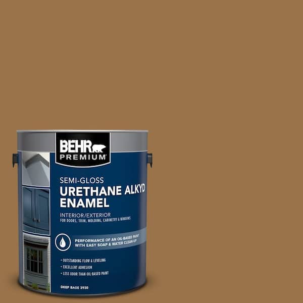 BEHR PREMIUM 1 gal. #PPU4-17 Olympic Bronze Urethane Alkyd Semi-Gloss Enamel Interior/Exterior Paint