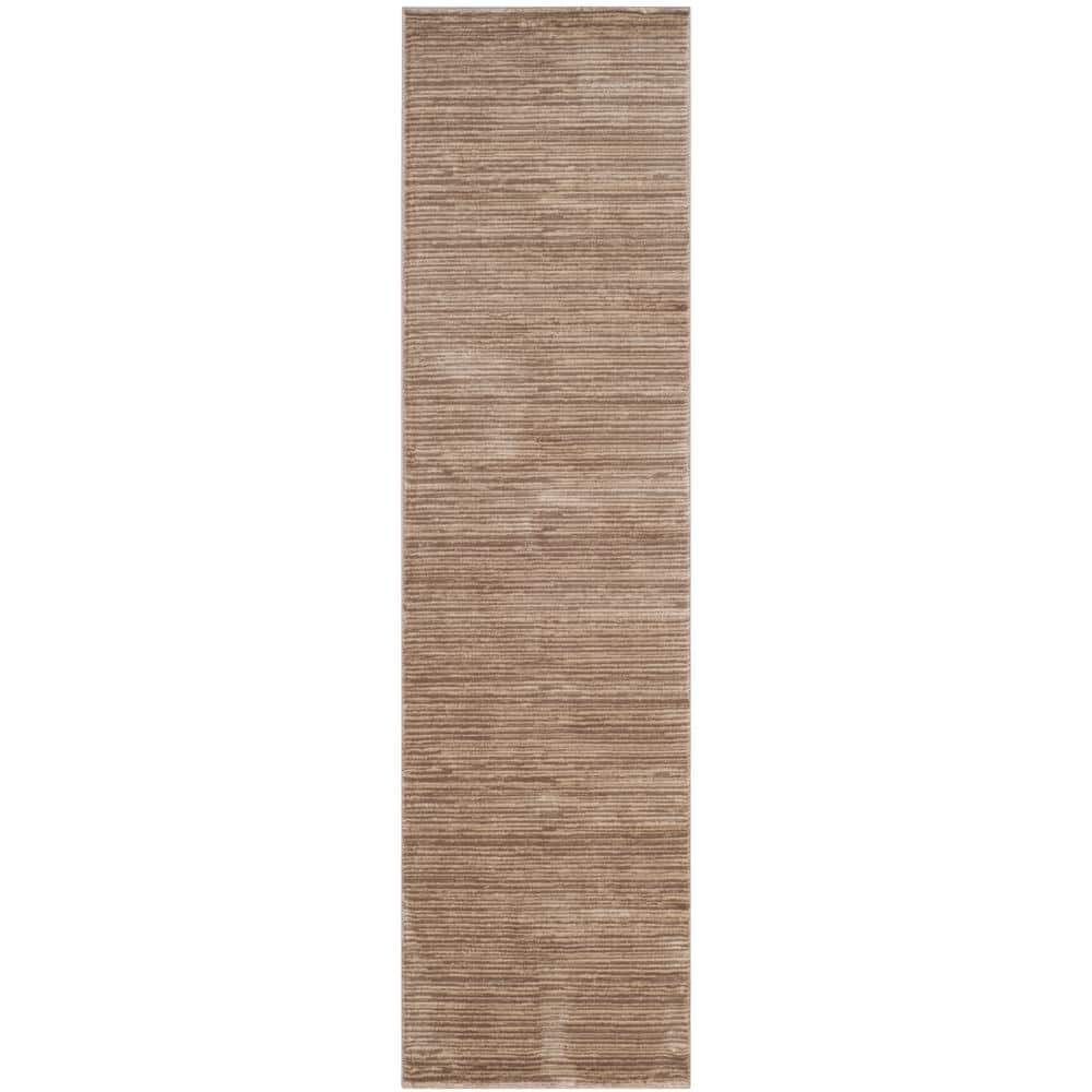 SAFAVIEH Vision Light Brown 2 ft. x 10 ft. Solid Runner Rug VSN606C-210 ...