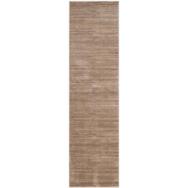 SAFAVIEH Vision Light Brown 2 ft. x 16 ft. Solid Marle Runner Rug