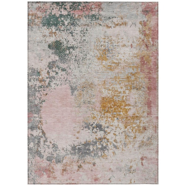 Chantille Machine Washable Indoor/Outdoor Abstract ACN2070 Pink 5 ft. x 7 ft. 6 in. Area Rug