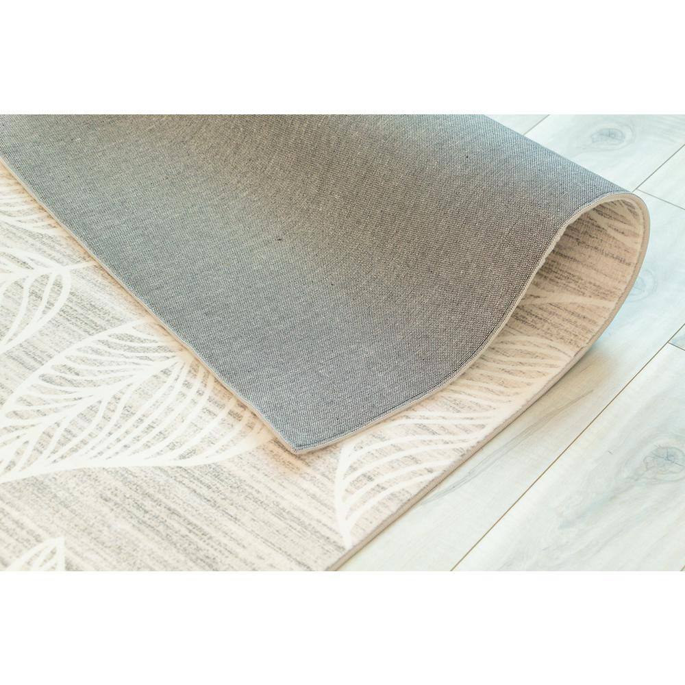 Modern Floral Cream Beige Synthetic Stain-Resistant Area Rug