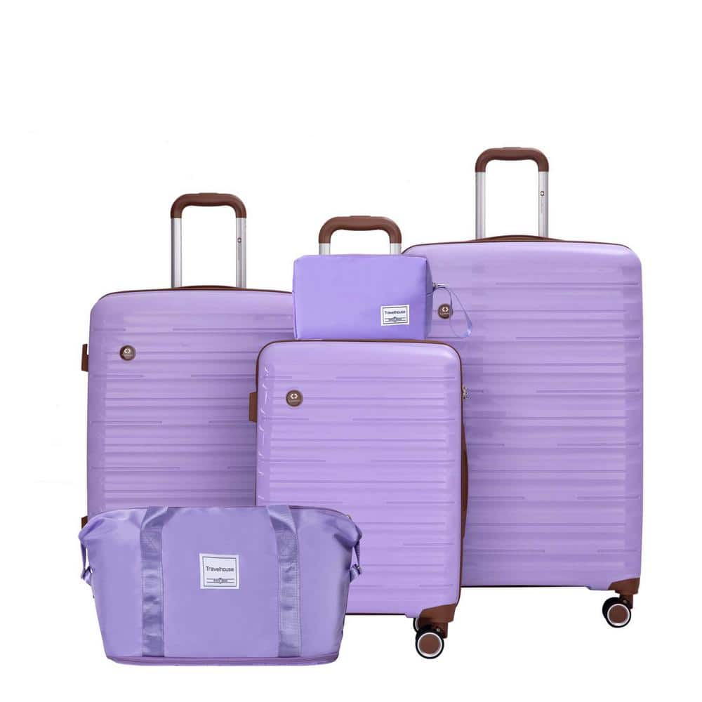 5-Piece Purple Sets (20 in. 24 in. 28, a Travel Bag, a Toiletry Bag), Carry
