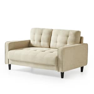 Benton 2-Seat Beige Upholstered Loveseat