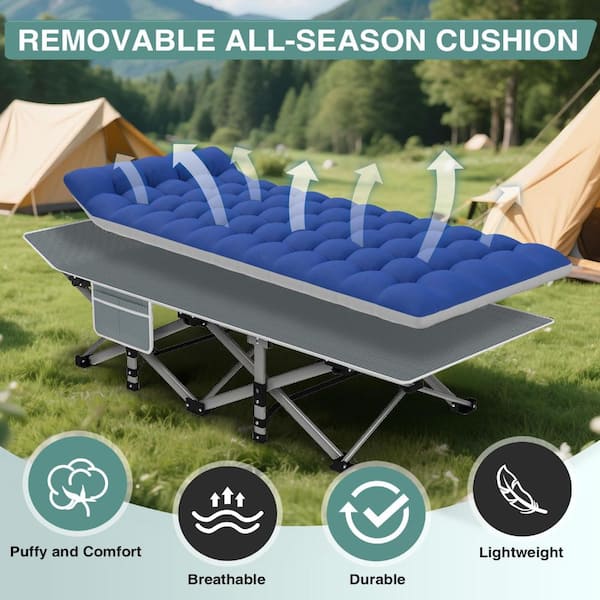SEEUTEK Oversized Folding Camping Cot with Detachable Mattress