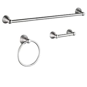 3-Piece Bath Hardware Set with Included Mounting Hardware in Brushed Nickel