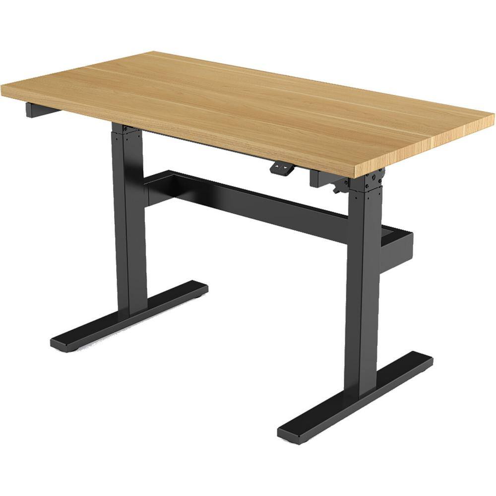 Modern 47" Black Adjustable Height Work Desk with Metal Frame