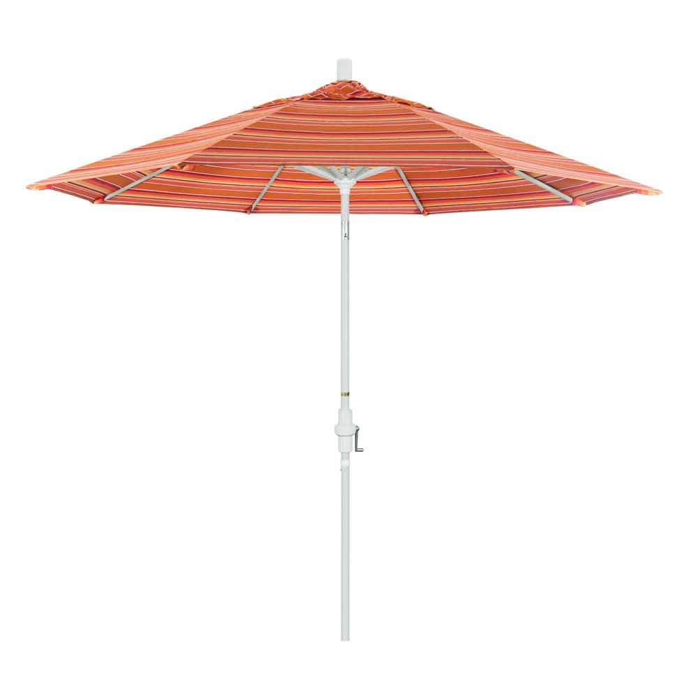 9 ft. Matted White Aluminum Market Patio Umbrella with Collar Tilt Crank Lift in Dolce Mango Sunbrella price history on PriceWatchPro