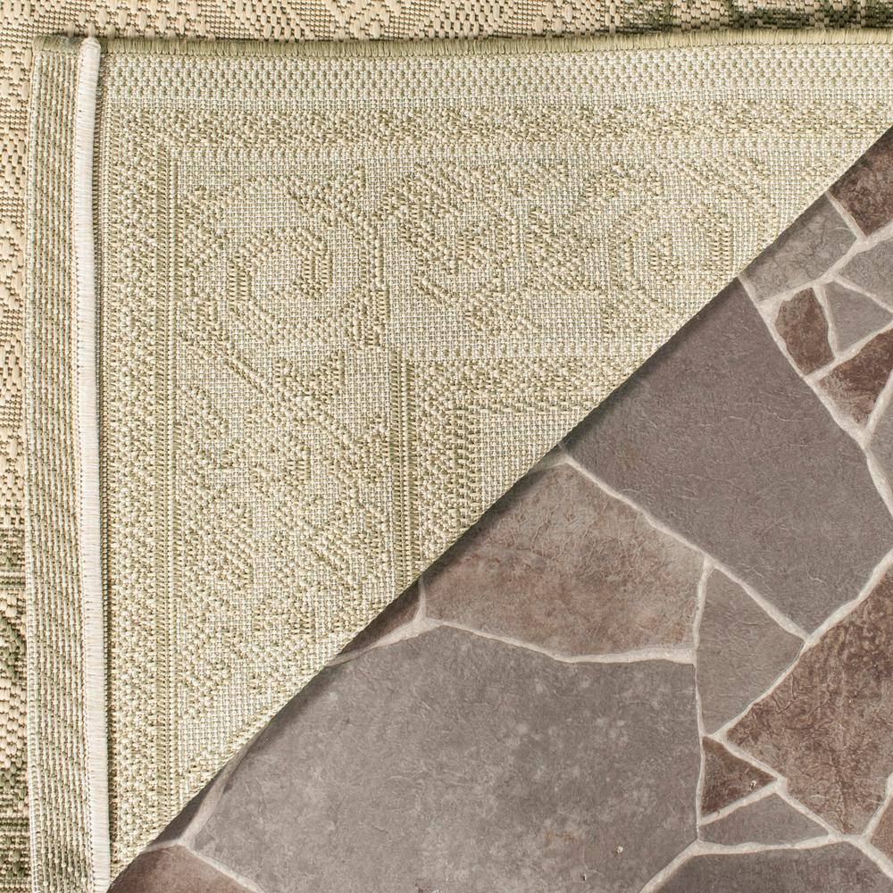 Natural Olive Round Synthetic Indoor/Outdoor Area Rug