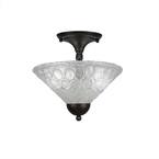 2-Light Bronze Semi-Flush Mount