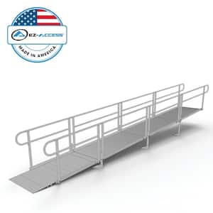 PATHWAY 22 ft. Straight Aluminum Wheelchair Ramp Kit with Solid Surface Tread and 2-Line Handrails