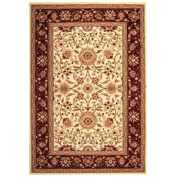 SAFAVIEH Lyndhurst Ivory/Red 8 ft. x 11 ft. Border Floral Antique Area Rug