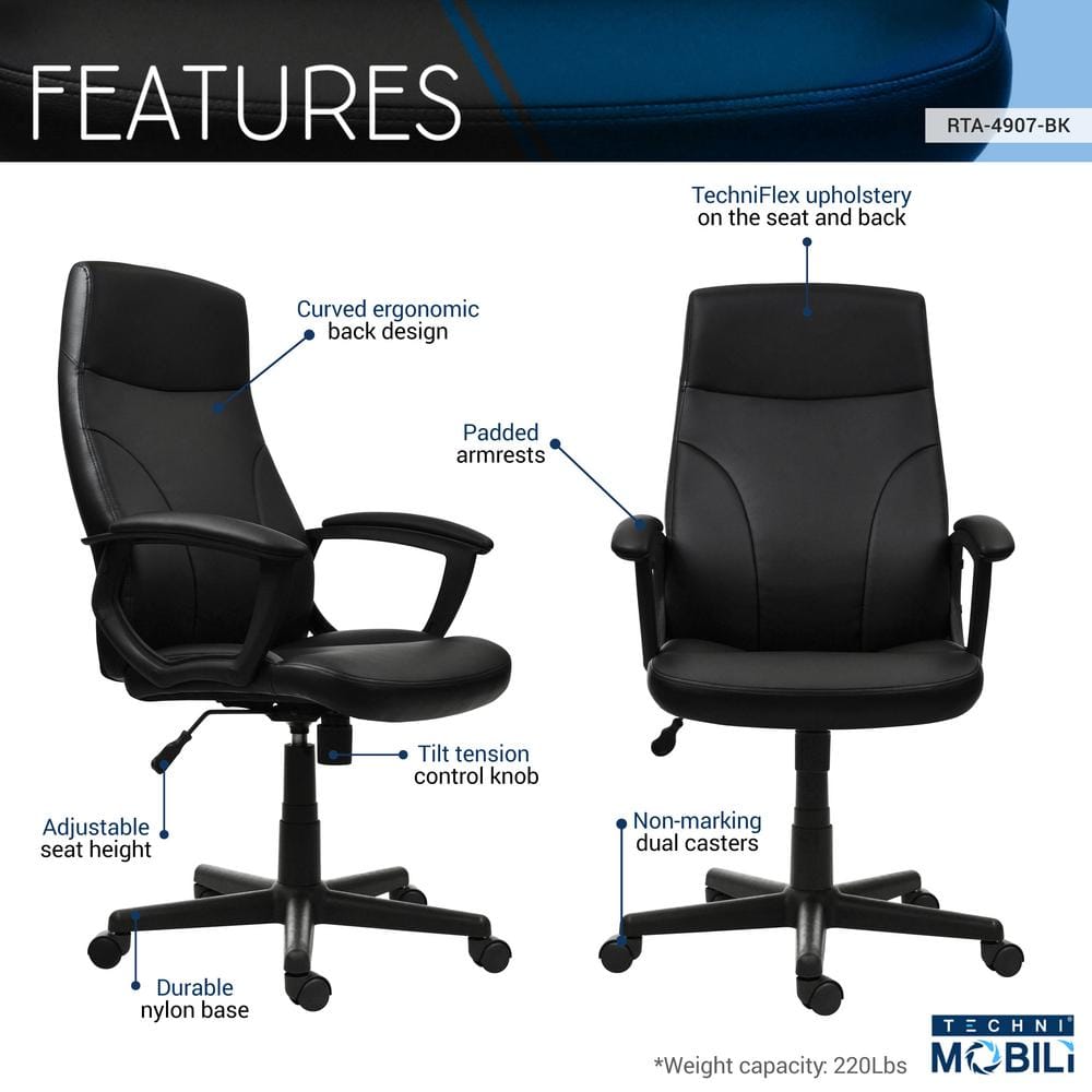 Black Medium Back Swivel Executive Office Chair