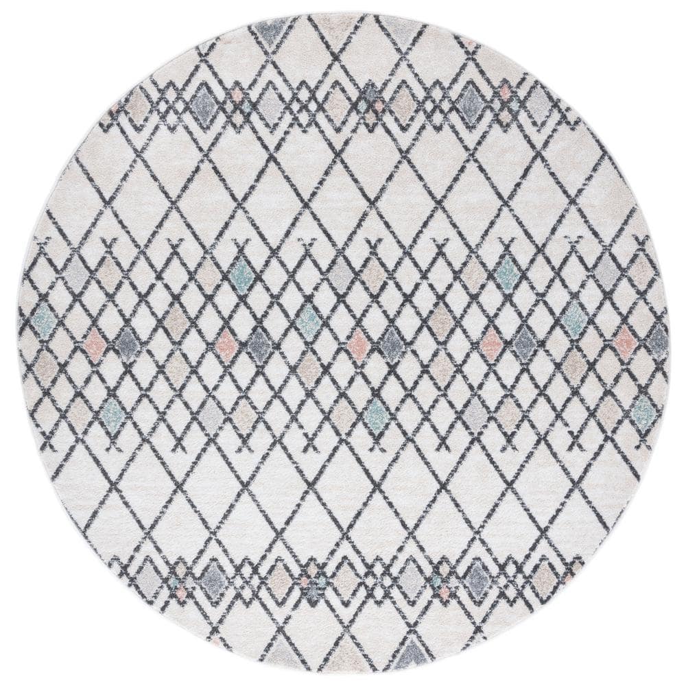 Amsterdam Ivory/Beige 7 ft. x 7 ft. Geometric;Trellis Round Area Rug price history on PriceWatchPro