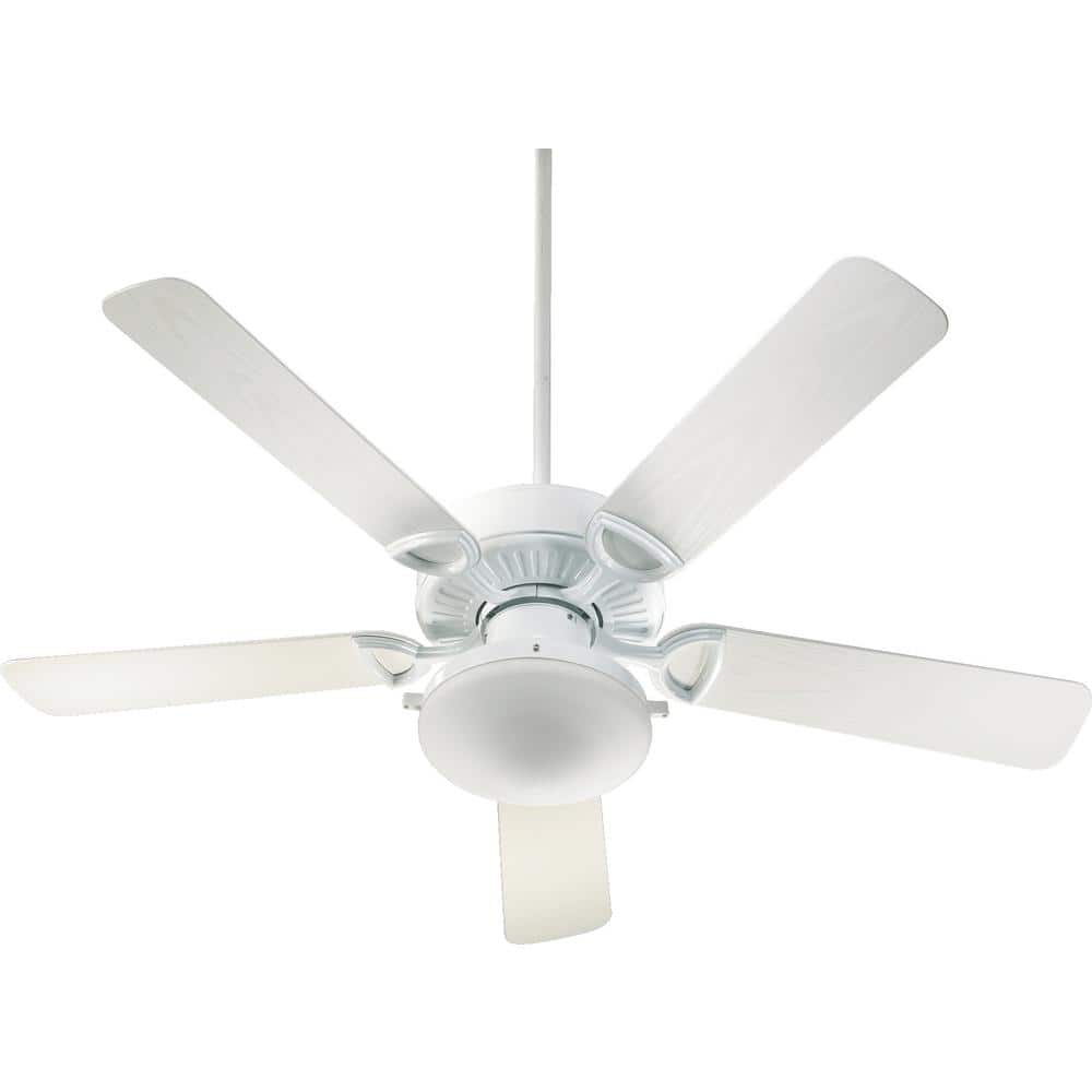 Estate Patio 52 in. 2-Light 9-Watt Indoor/Outdoor in Medium White Ceiling Fan (5-Blade) -  Quorum International, 143525-906