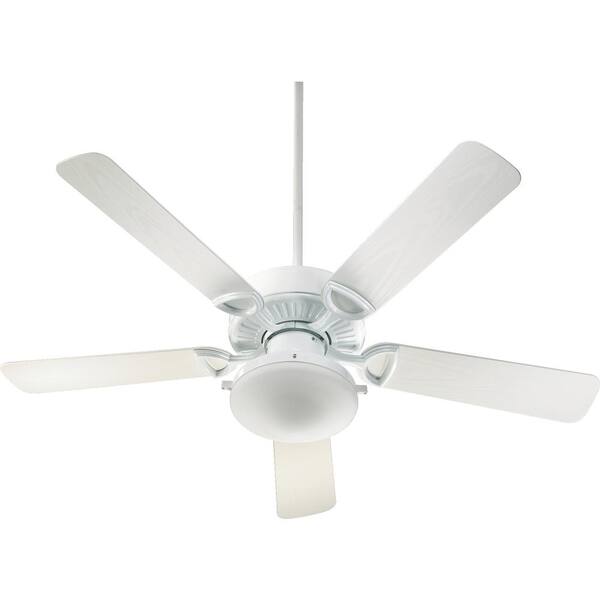 Quorum Estate Patio 52 In 2 Light 9 Watt Indooroutdoor In Medium White Ceiling Fan 5 Blade 8089