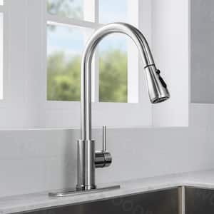 Frankfurt Single-Handle Pull-Down Sprayer Kitchen Faucet with Dual Function Sprayhead in Polished Chrome