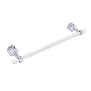 Pacific Beach 18 in. Shower Door Towel Bar with Groovy Accents in Satin Chrome