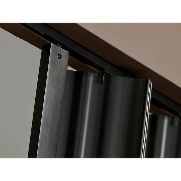 Spectrum Dunes 48 in. x 80 in. Black Vinyl Accordion Door with