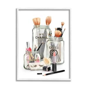 ''Fashion Brand Makeup in Mason Jars Glam Design'' by Ziwei Li Framed Print Abstract Texturized Art 16 in. x 20 in.