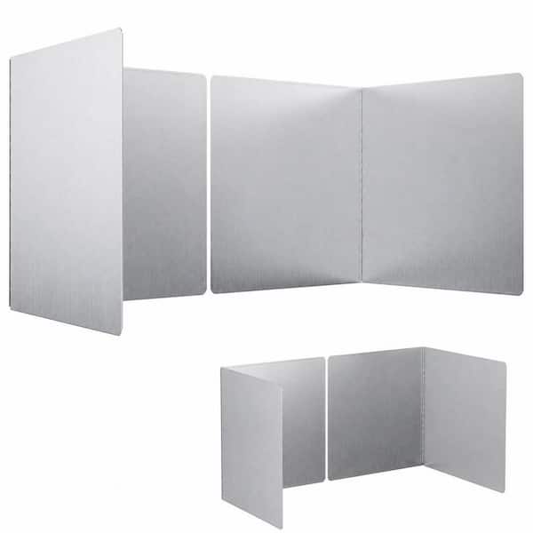 20 in. x 20 in. Foldable Stainless Steel Stove Splash Guard 2 Pack with Edge Guard