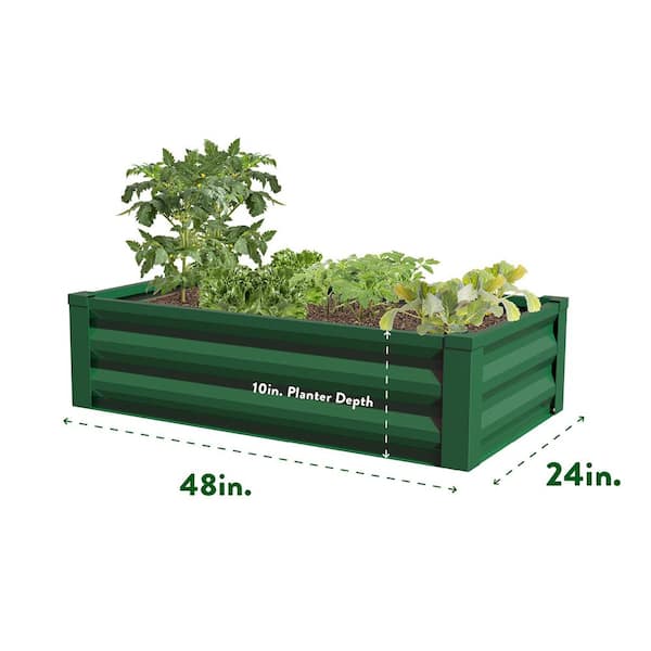Greenes Fence Powder-Coated Metal Raised Garden Bed Planter 24 Greenes Fence Powder-Coated Metal Raised Garden Bed Planter 24