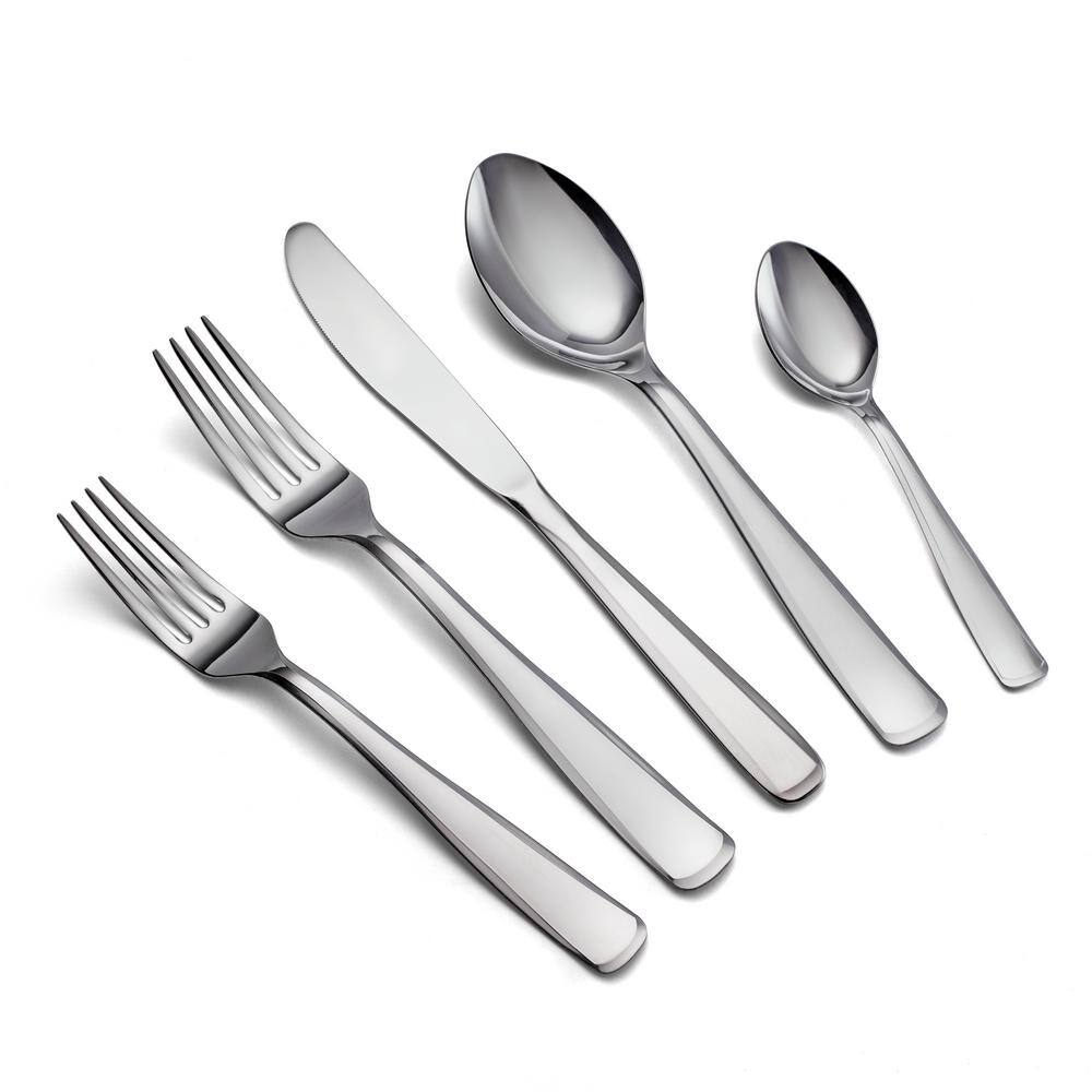thumbnail image 2 of 40 Piece 18/10 Silverware Set For 8 Matte Satin Finish Silverware Set For 8, 40-Piece Forged 18/10 Stainless Steel Flatware Set Mirror Finish Cutlery Set Dishwasher Safe Home Restaurant Wedding Party Stainless Steel Silverware Set 2 of 13