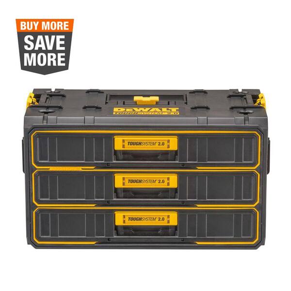 DEWALT Toughsystem 2.0, 12.3 in. W Tool Box 3Drawer DWST08330 The