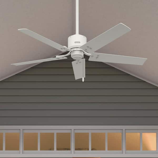 Windbound 52 in. Indoor/Outdoor Fresh White Ceiling Fan For Patios or Bedrooms