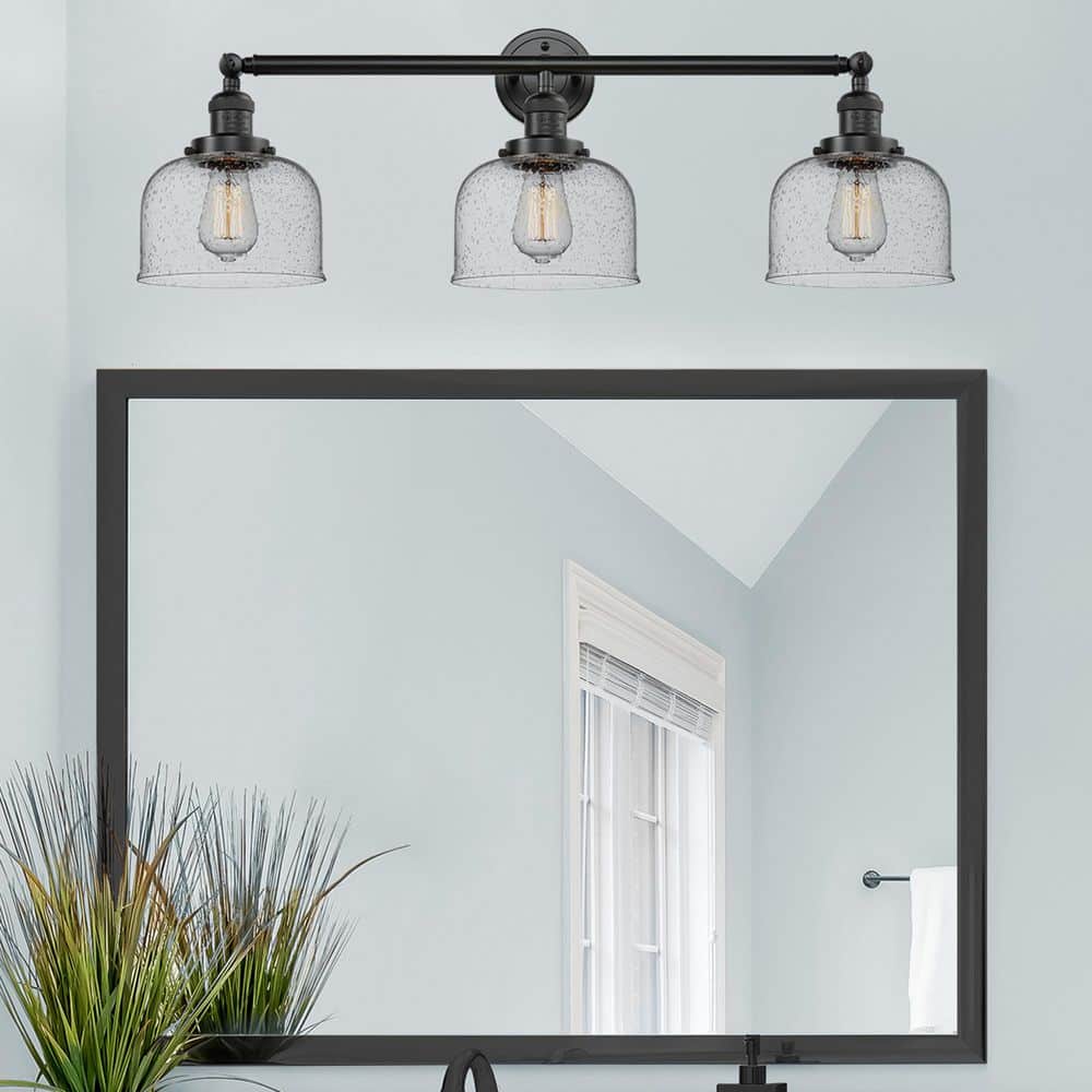 Bell 32 in. 3-Light Oil Rubbed Bronze Vanity Light with Glass Shade price history on PriceWatchPro