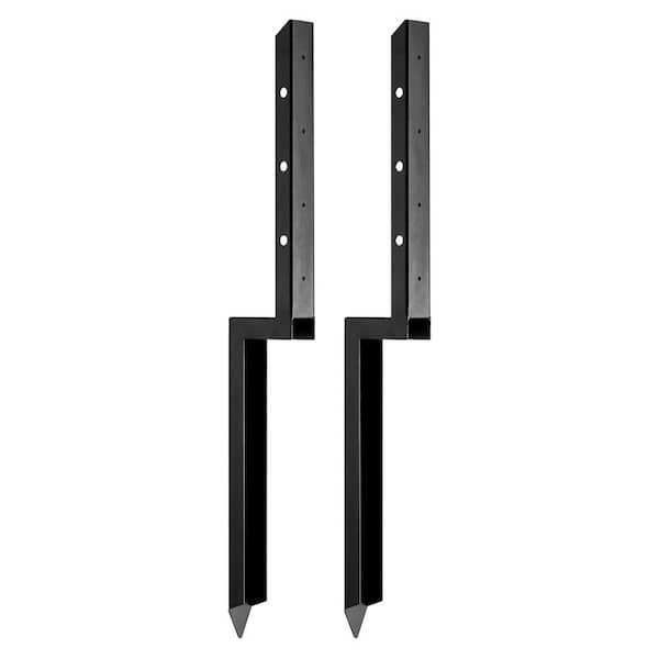 Fence Post Anchor Repair Kit, 2 Pack, 2 in. x 2 in. Inner Dia, Heavy Duty Steel Post Support Stakes Composite