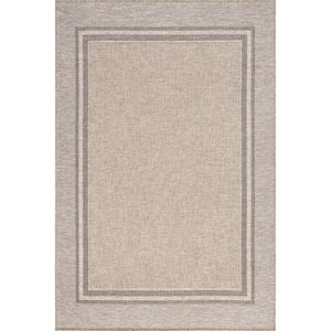 Inaya Casual Bordered Grey 4 ft. x 6 ft. Indoor/Outdoor Area Rug