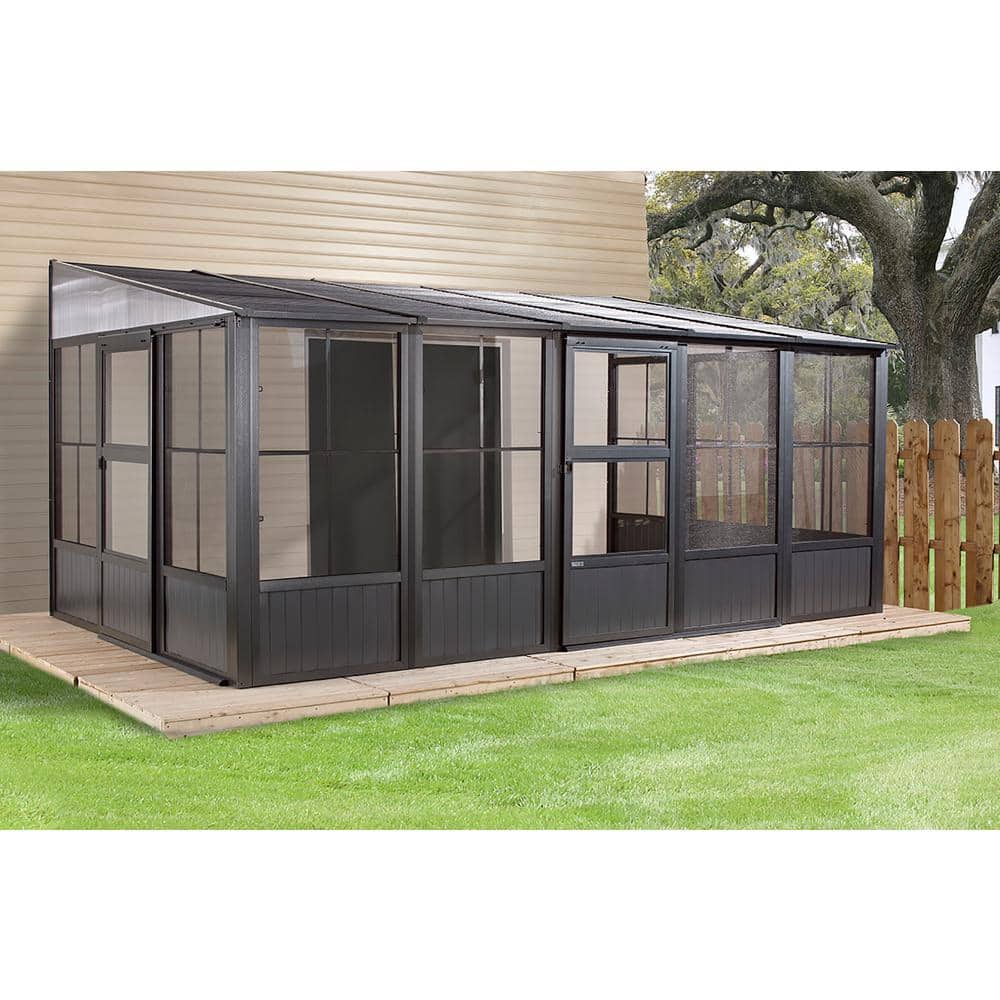 Charleston 10 ft x 10 ft Gray Aluminum and Steel Patio Gazebo