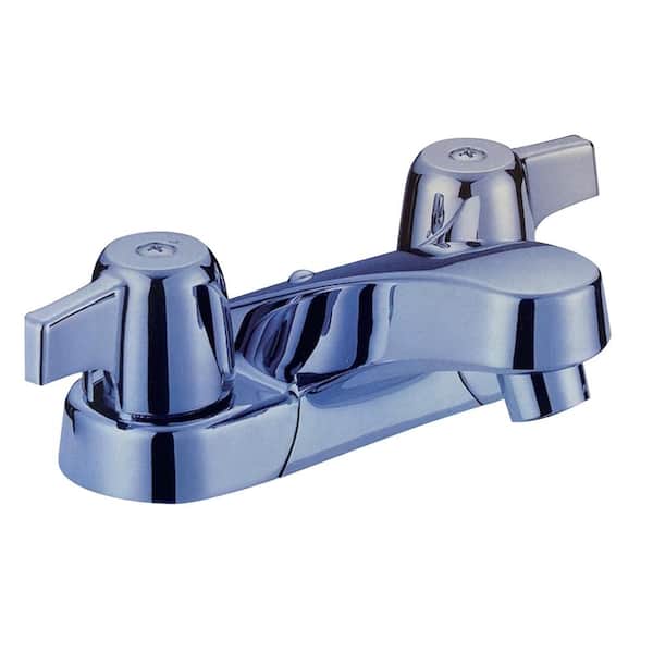 Unbranded 4 in. Centerset 2-Handle Low-Arc Bathroom Faucet with Pop-up Drain in Chrome