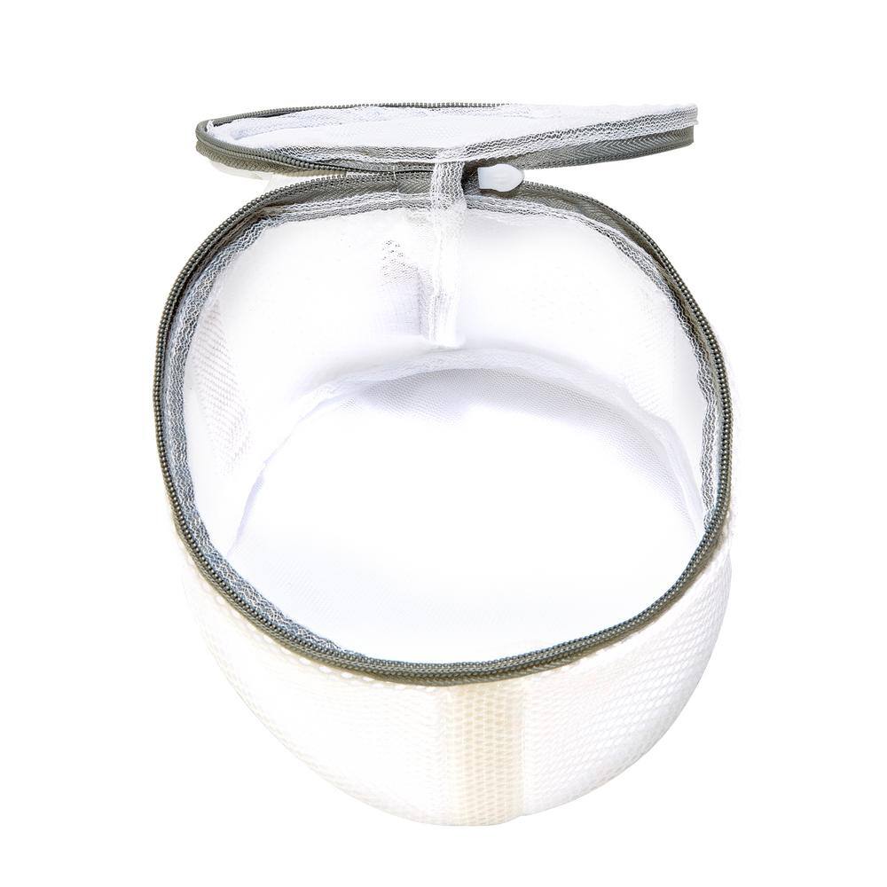 White Polyester Mesh Bra Wash Bag, 6.25" x 6.25" x 4"