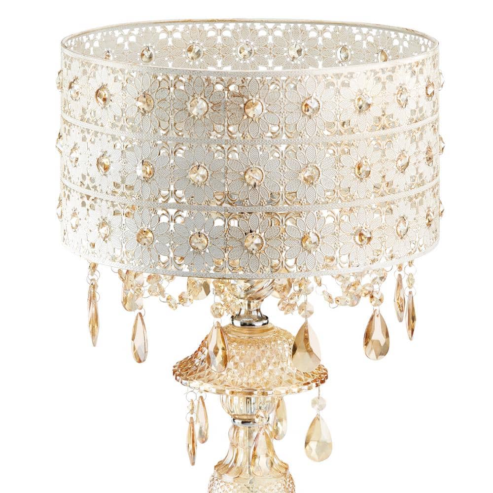 Tegan 24" Champagne Metal and Glass Table Lamp