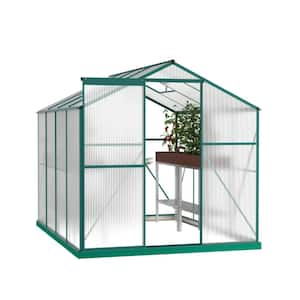 74.8 in W x 99.8 in. D x 78.74 in. H Aluminum Heavy-Duty Polycarbonate Plant Garden Greenhouse, Green