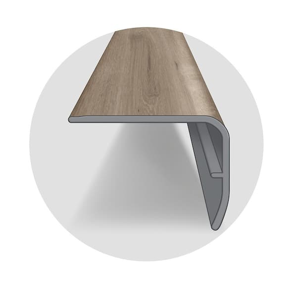 Shellman 1.32 in. Thick x 1.88 in. Wide x 78.7 in. Length Vinyl Stair Nose Molding