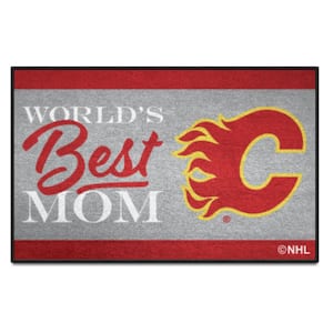 Calgary Flames Red World's Best Mom 19 in. x 30 in. Starter Mat Accent Rug