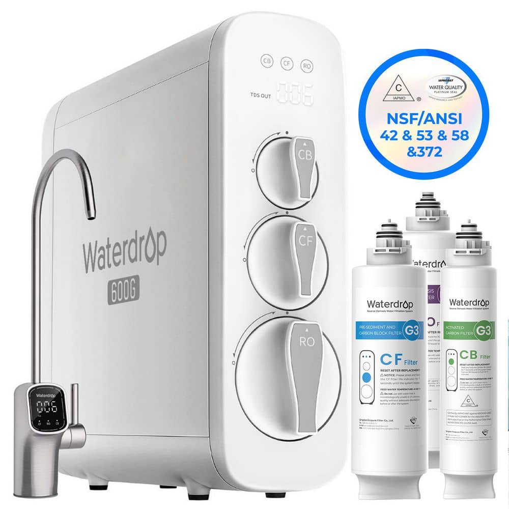 G3P600 8-Stage NSF Certified Reverse Osmosis Water Filtration System, Under-Sink Water Filter, Extra CFCBRO Filters