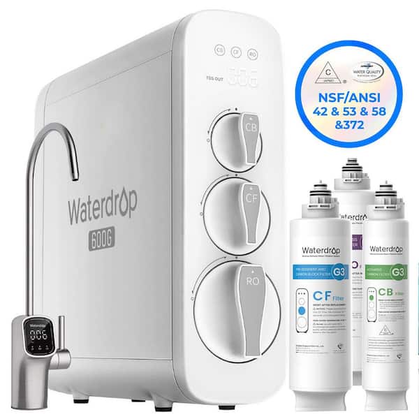 G3P600 8-Stage NSF Certified Reverse Osmosis Water Filtration System, Under-Sink Water Filter, Extra CFCBRO Filters