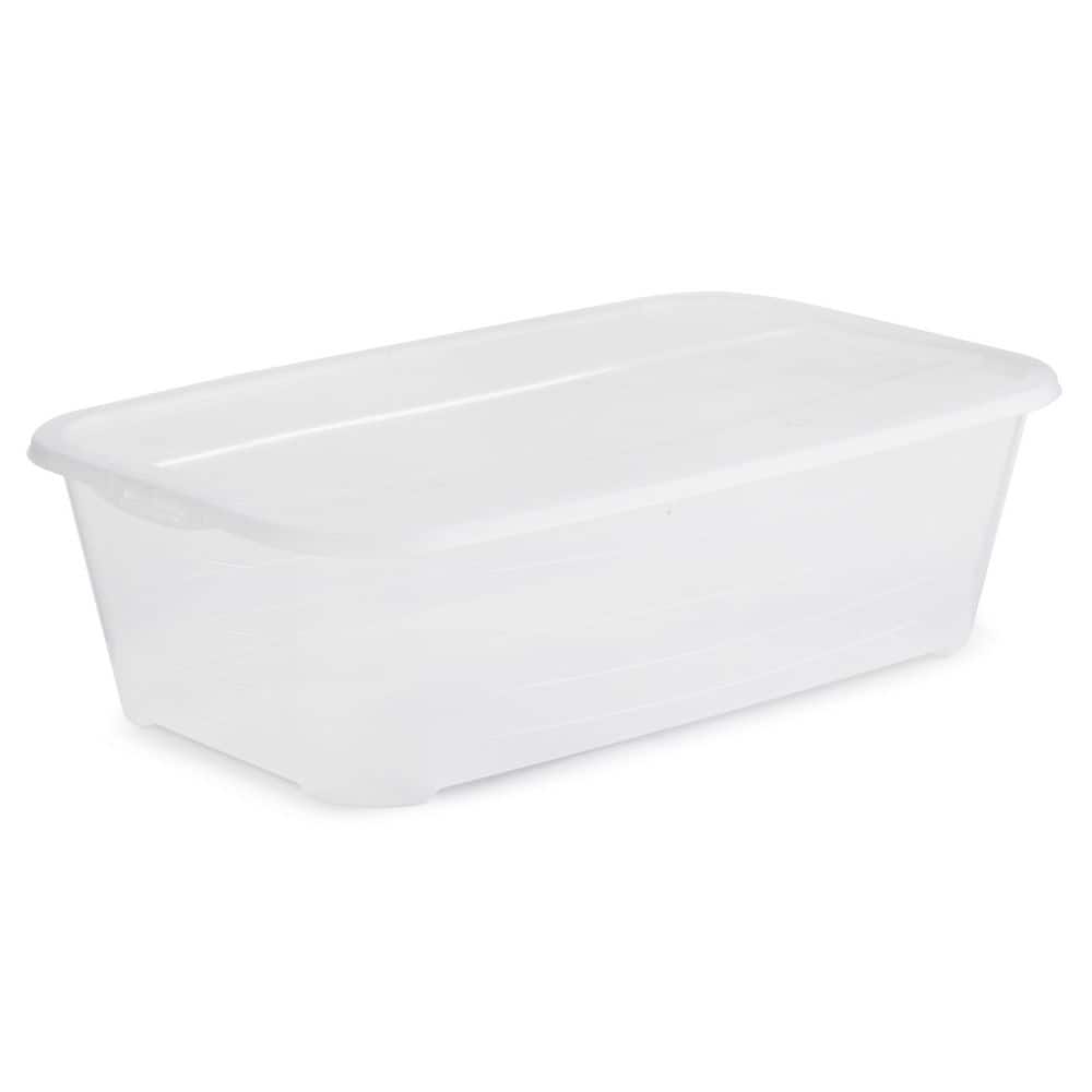 Durable 6.0 Qt. Clear Shoe and Closet Storage Box Container (24-Pack)