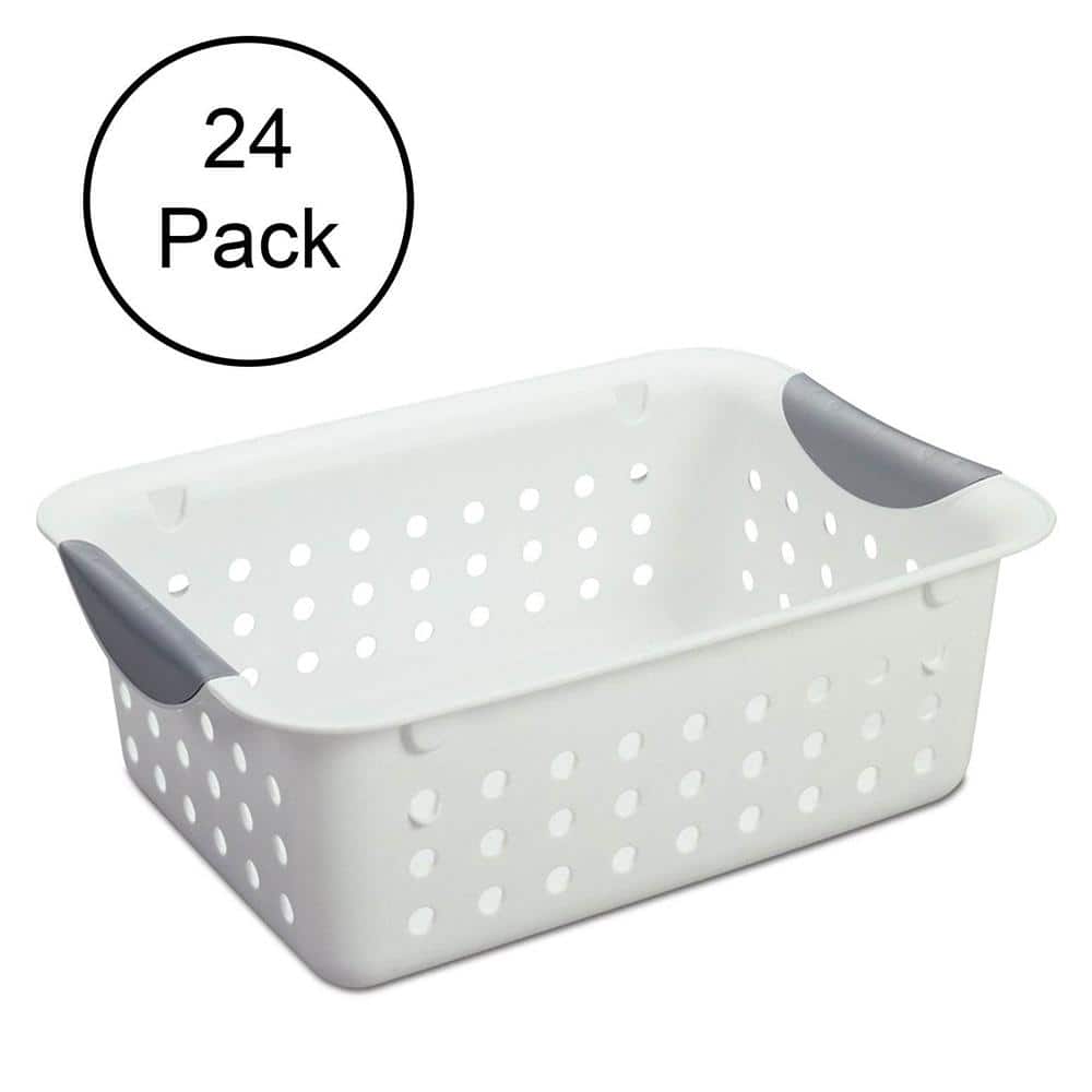 Sterilite 4 in. D x 8 in. W x 11 in. H Black Plastic Ultra Small Home  Organization Storage Basket (12-Pack) 12 x 16229012 - The Home Depot