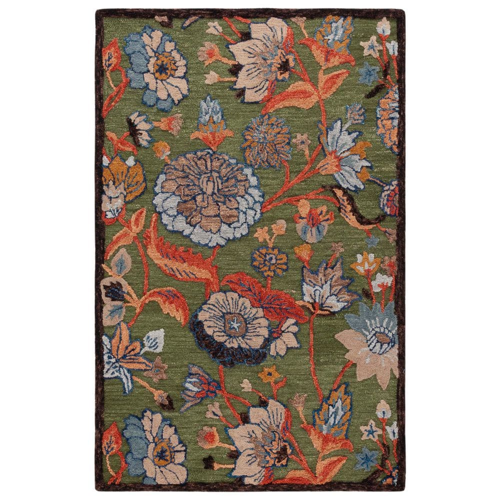 Jardin 8 ft. x 10 ft. Green/Blue High-Low Floral Area Rug price history on PriceWatchPro