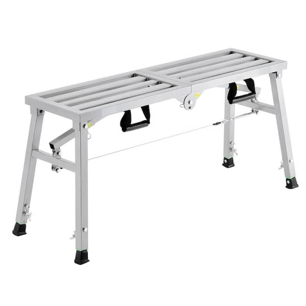 Work Platform, 3.3 ft. 1.64 ft. H x 1.23 ft. W, Galvanized Steel, Heavy Work Platform, Portable, 400 lbs. Load Capacity