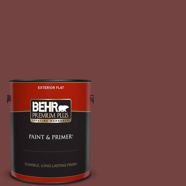 BEHR PREMIUM PLUS 1 gal. #S-H-150 Chianti Flat Exterior Paint & Primer