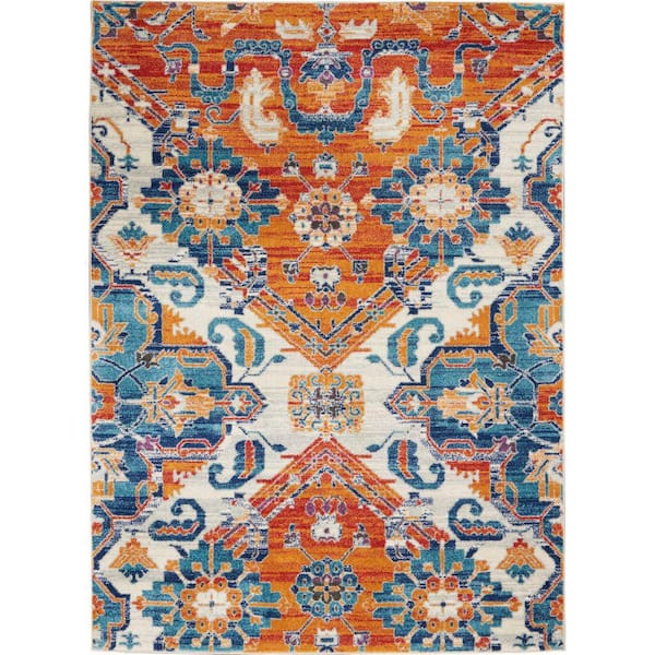 Nourison Passion Multicolor 5 ft. x 7 ft. Floral Transitional Area Rug